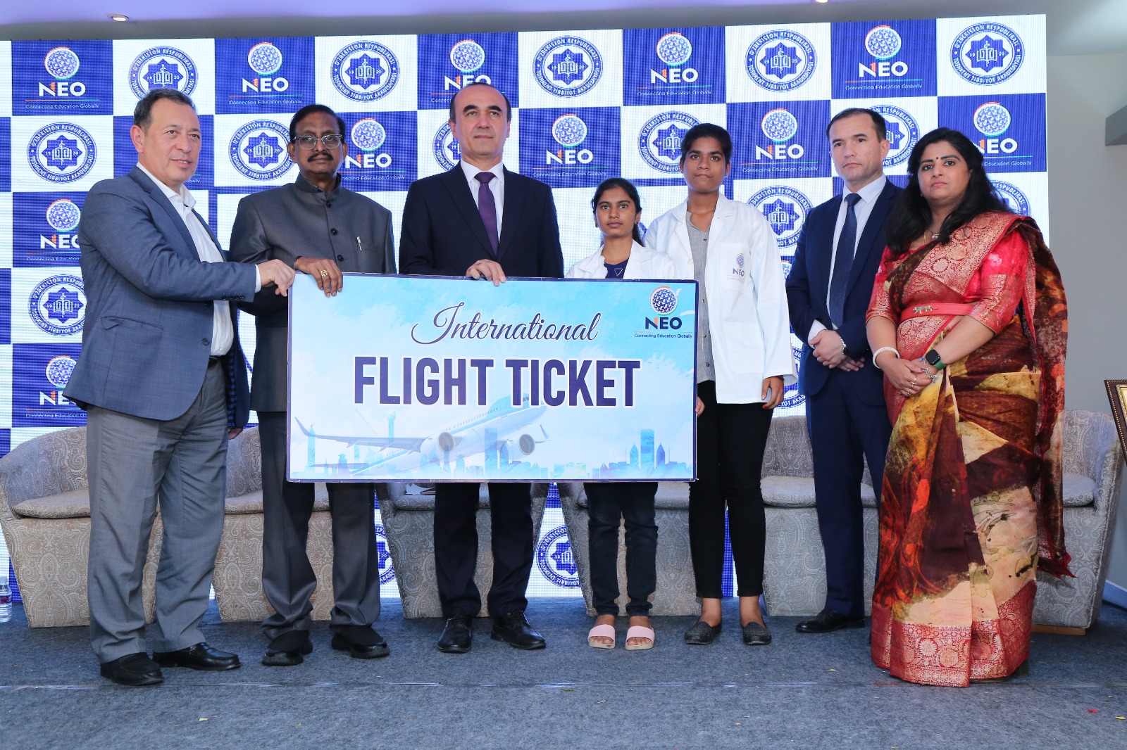 International flight ticket presentation
